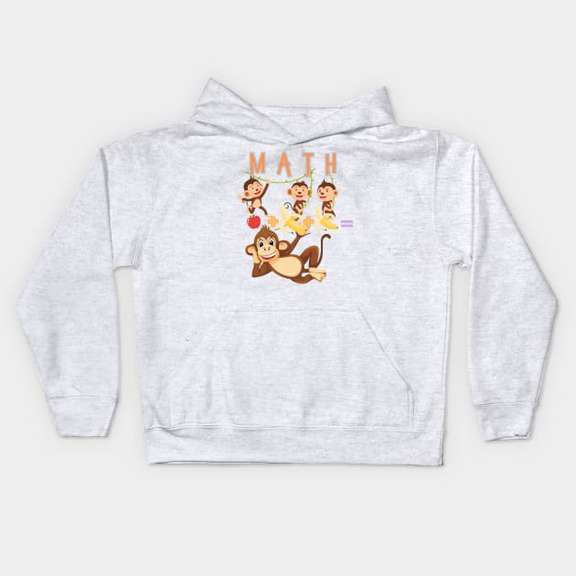 Math Monkeys Kids Hoodie by DAZu